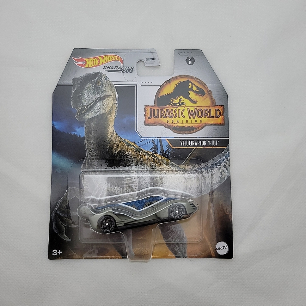 Hot Wheels Jurassic World Dominion Character Cars Velociraptor 'Blue'